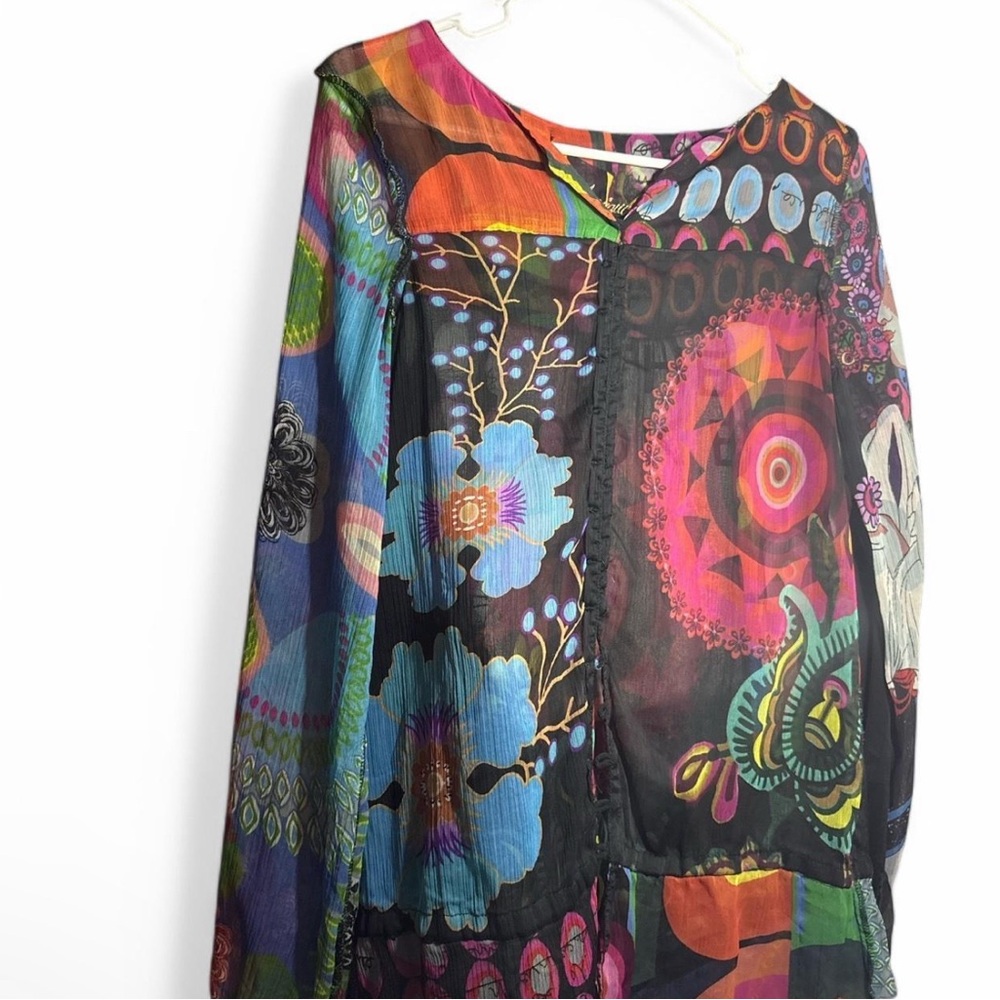 Colorful Bohemian Sheer Blouse